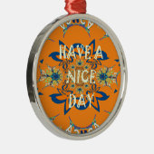 願鮮やかい:素敵なデイアートプリントデザインを持つ メタルオーナメント (右)