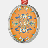 願鮮やかい：素敵なデイアートプリントデザインを持つ メタルオーナメント (左)