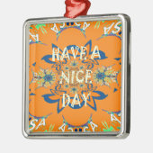 願鮮やかい：素敵なデイアートプリントデザインを持つ メタルオーナメント (左)