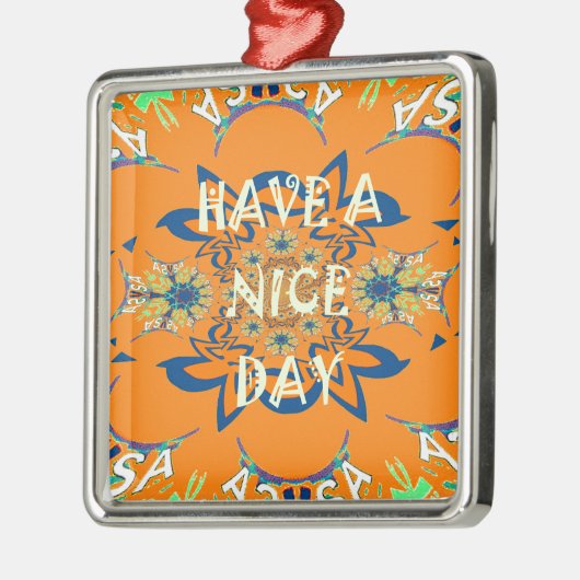 願鮮やかい:素敵なデイアートプリントデザインを持つ メタルオーナメント (左)