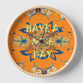 願鮮やかい:素敵なデイアートプリントデザインを持つ 壁時計 (正面)