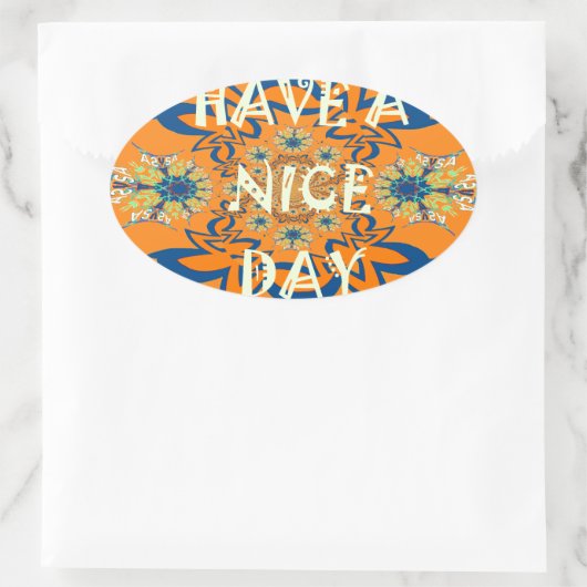 願鮮やかい:素敵なデイアートプリントデザインを持つ 楕円形シール (バッグ)