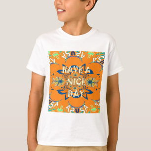 願鮮やかい：素敵なデイアートプリントデザインを持つ Tシャツ