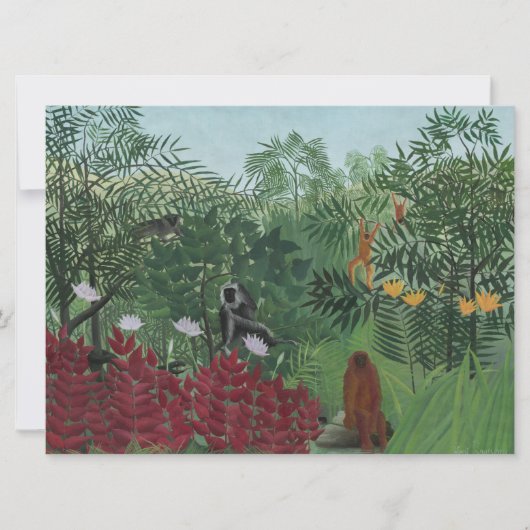 類人猿とヘビの熱帯林（ルソー） カード (正面)