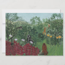 類人猿とヘビの熱帯林（ルソー）