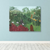 類人猿とヘビの熱帯林（ルソー） キャンバスプリント (インサイチュ (ウッドフロア))