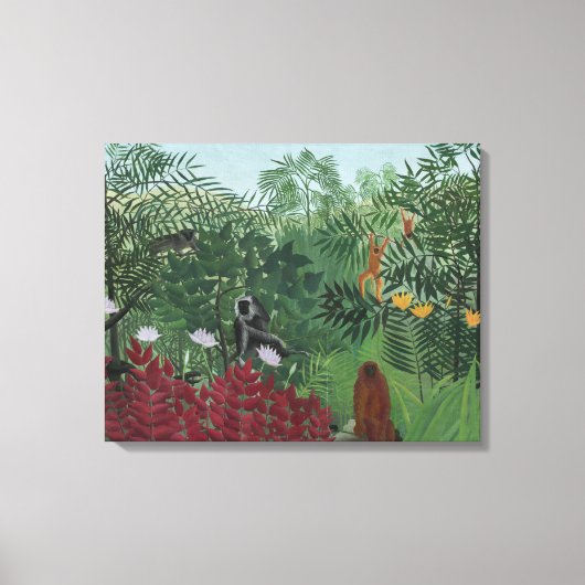類人猿とヘビの熱帯林（ルソー） キャンバスプリント (正面)