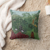 類人猿とヘビの熱帯林（ルソー） クッション (ブランケット)