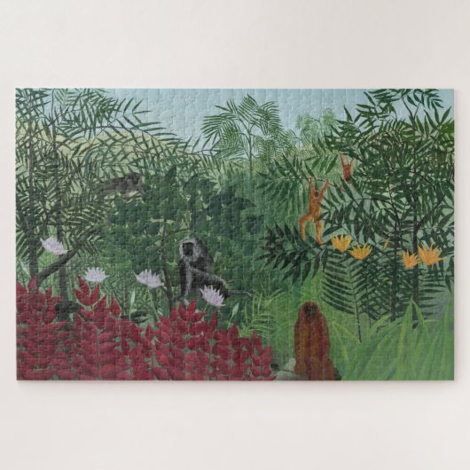 類人猿とヘビの熱帯林（ルソー） ジグソーパズル (横)