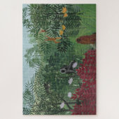 類人猿とヘビの熱帯林（ルソー） ジグソーパズル (縦)