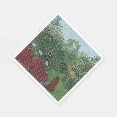 類人猿とヘビの熱帯林（ルソー） スタンダードランチョンナプキン (角)