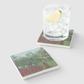 類人猿とヘビの熱帯林（ルソー） ストーンコースター (横)