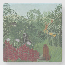 類人猿とヘビの熱帯林（ルソー） ストーンコースター