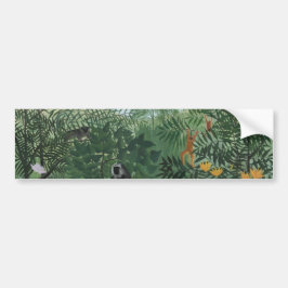 類人猿とヘビの熱帯林（ルソー） バンパーステッカー