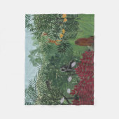 類人猿とヘビの熱帯林（ルソー） フリースブランケット (正面)