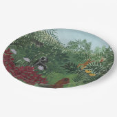 類人猿とヘビの熱帯林（ルソー） ペーパープレート (アングル)