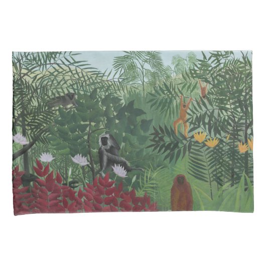 類人猿とヘビの熱帯林（ルソー） 枕カバー (正面右)