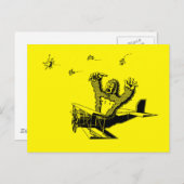 類人猿オン飛行機 ポストカード (正面/裏面)