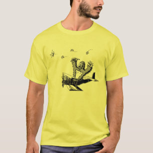 類人猿オン飛行機 Tシャツ