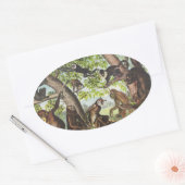 類人猿・霊長類 楕円形シール (封筒)