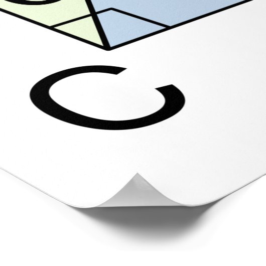 類似三角形を用いたピタゴラスの定理の証明 ポスター (角)