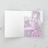 "類縁"のピンクのバラの妖精の芸術のAveryカード シーズンカード (内部)