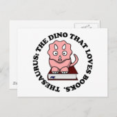 類義語辞典:の本を愛す読る恐竜 ポストカード (正面/裏面)