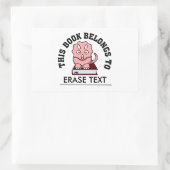 類義語辞典:本が大好き読の恐竜 長方形シール (バッグ)