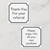 顧客のための紹介またはロイヤリティカード 紹介カード (正面/裏面)