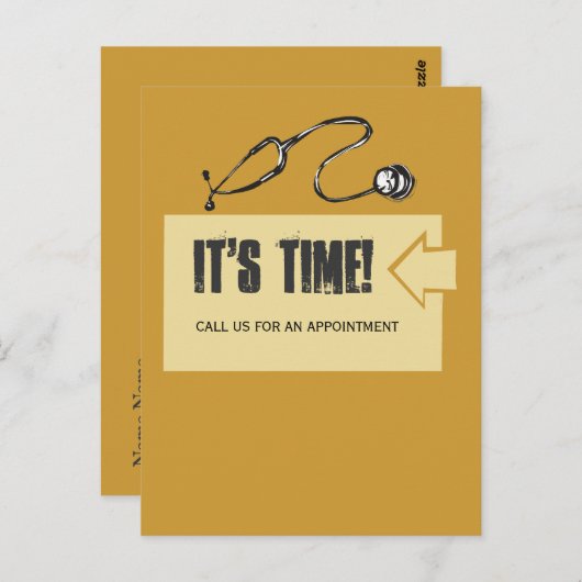 顧客のアポイントメントのメモ ポストカード (正面/裏面)