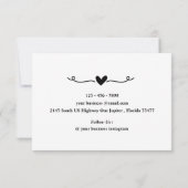 顧客の感謝バレンタインデー サンキューカード (裏面)