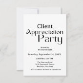 顧客の感謝モダンパーティー感謝のスクリプト 招待状 (正面)