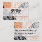 顧客の紹介のピンクの白く黒い大理石 紹介カード (正面/裏面)