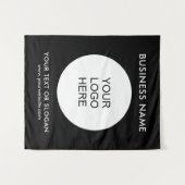 顧客イベントセミナーパーティーテンプレートブラック タペストリー (正面(横))