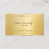 顧客エレガントテンプレートモダンフェイク金ゴールド光沢 名刺 (裏面)