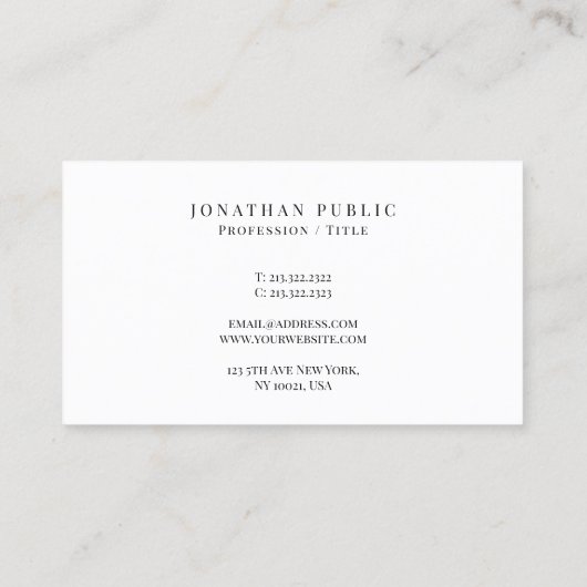 顧客エレガントプロフェッショナルモダンミニマル可愛 名刺 (裏面)