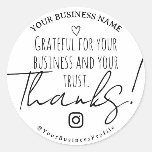 顧客カスタム向け感謝していのシール ラウンドシール (正面)