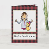 顧客クリスマスから女性の家政婦をクリーニング カード (正面)