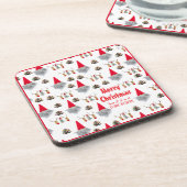 顧客コースターのための赤いorporateクリスマスプレゼント コースター (左側)