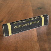 顧客サービスデスク名プレートブラック(金ゴールド付) デスクネームプレート (側面)