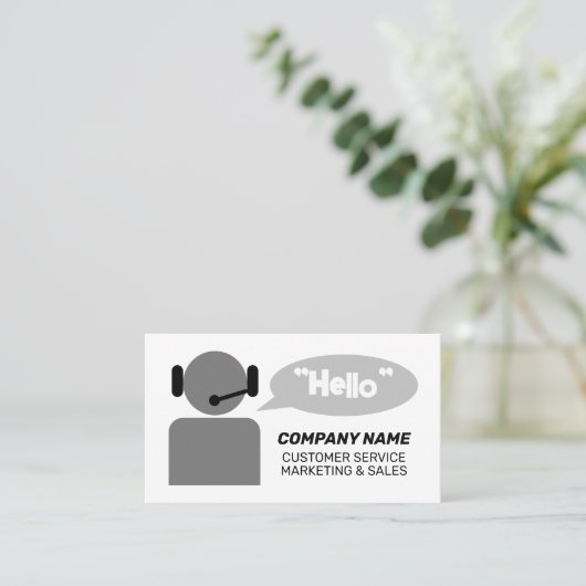 顧客サービス営業担当のテレマーケティング 名刺 (スタンド正面)