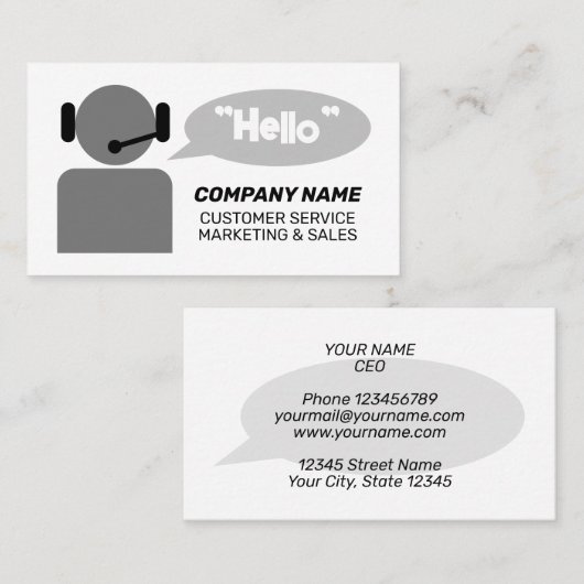 顧客サービス営業担当のテレマーケティング 名刺 (正面/裏面)