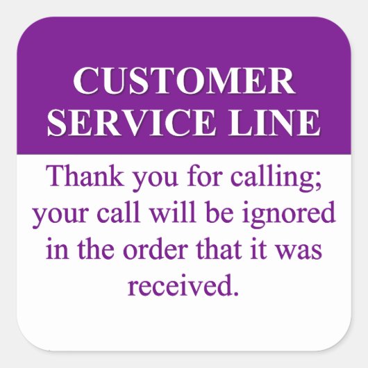 顧客サービス明細のコール(3) スクエアシール (正面)