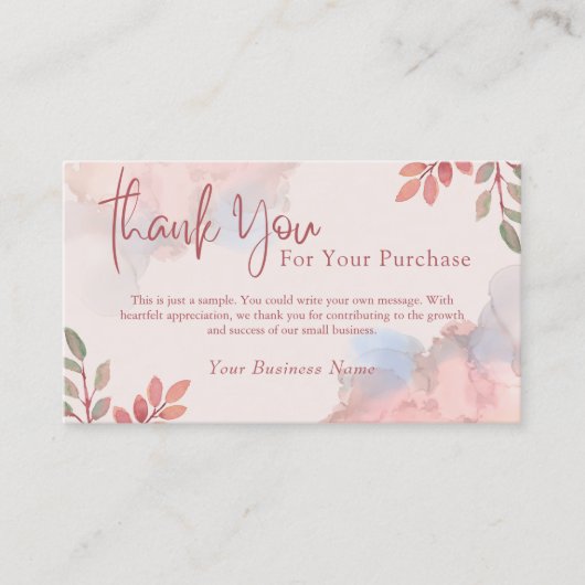 顧客パーソナライズされたサンキューカード 名刺 (正面)