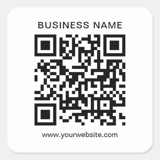 顧客ビジネスミニマルQRコード白黒 スクエアシール (正面)