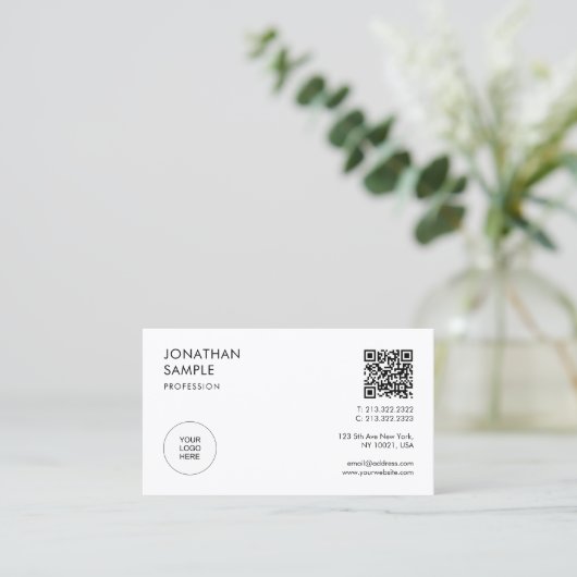 顧客モダンプロフェッショナルエレガントミニマル 名刺 (スタンド正面)