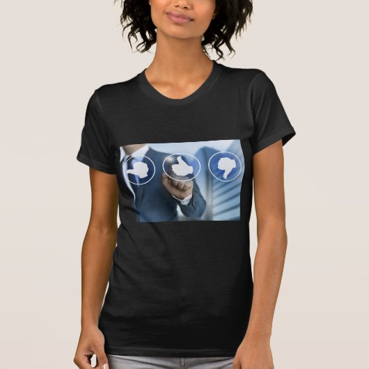 顧客レビューの概念のサムアイコン Tシャツ (正面)