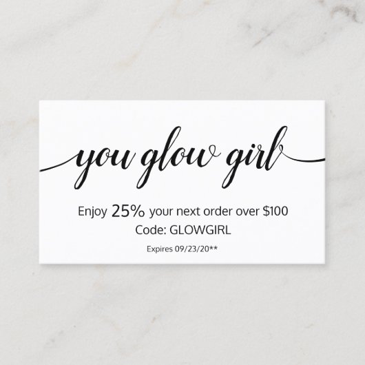 顧客ロイヤリティ割引手書き書跡 割引カード (正面)