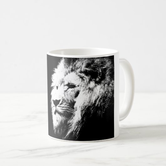 顧客動物獅子顔キングエレガントテンプレート コーヒーマグカップ (正面右)