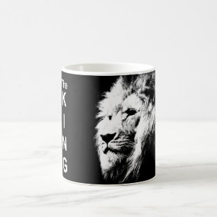 顧客動物獅子顔キングエレガントテンプレート コーヒーマグカップ